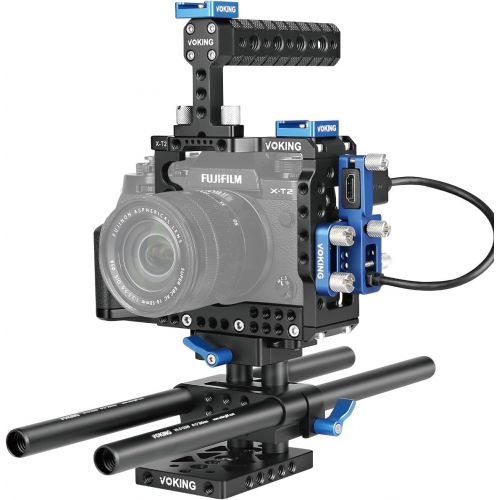  Voking Aluminum Alloy VK-XT2B Follow-Focus Camera Video Filmmaking Cage Kit for Fujifilm X-T2