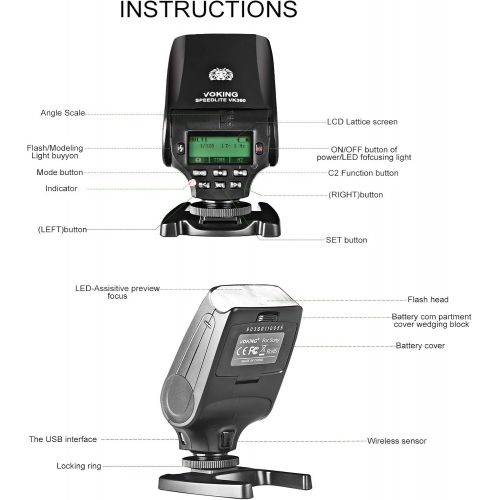  Voking VK360F TTL Master HSS Flash Speedlite for FujiFilm Hot Shoe Cameras X-E3 X-T3 X-T1 X-T2 X-T3 X-T4 X-T10 X-T20 X-T100 X-M1 X100s X-T200