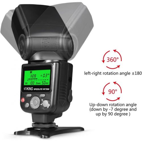  VOKING VK750III Remote TTL Camera Flash Speedlite with LCD Display Compatible with Nikon D3500 D3400 D3300 D3200 D5600 D850 D750 D7200 D5300 D5500 D500 D7100 D3100 and Other DSLR C
