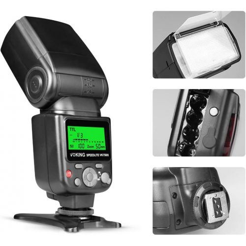  VOKING VK750III Remote TTL Camera Flash Speedlite with LCD Display Compatible with Nikon D3500 D3400 D3300 D3200 D5600 D850 D750 D7200 D5300 D5500 D500 D7100 D3100 and Other DSLR C
