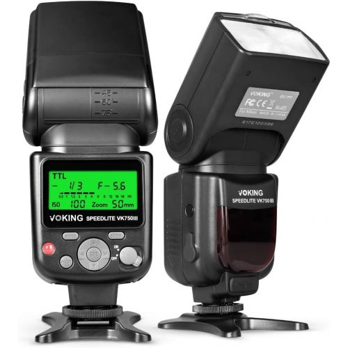  VOKING VK750III Remote TTL Camera Flash Speedlite with LCD Display Compatible with Nikon D3500 D3400 D3300 D3200 D5600 D850 D750 D7200 D5300 D5500 D500 D7100 D3100 and Other DSLR C