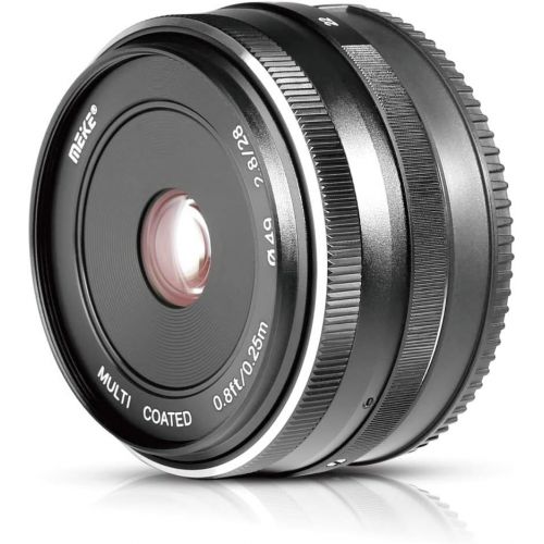  Voking VK-28mm F2.8 M43 Fixed Manual Focus Lens for Mirrorless Camera Panasonic Lumix Olympus E-M1 E-PL GH4 GH5 GH6 GX8 GF3 GF2 GF1 GX1X GM1 G6 G7 GX7 GM5 with Voking Lens Cleaning