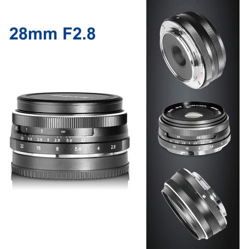  Voking VK-28mm F2.8 M43 Fixed Manual Focus Lens for Mirrorless Camera Panasonic Lumix Olympus E-M1 E-PL GH4 GH5 GH6 GX8 GF3 GF2 GF1 GX1X GM1 G6 G7 GX7 GM5 with Voking Lens Cleaning