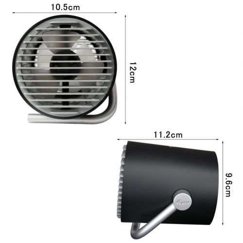  VOLADOR USB Table Fan, Portable Personal Mini Desk Fan, PC/Laptop Cooling Fan for Home, Office, Travel (Touch Control, Dual Motor Driver, Double Blades, Whisper Quite)-Black