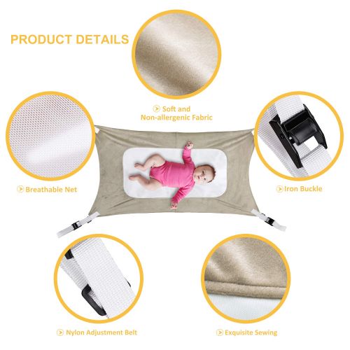  VOLSION Baby Hammock for Crib, Mimics Womb, Bassinet Hammock Bed, Three-Layer Breathable Supportive Mesh, Upgraded Safety Measures Infant Nursery Bed with Portable Gift Box for Newborn Bab