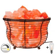 VOLTAS Voltas Salt Lamp Basket consists of Premium Salt Crystals, a Dimmer control switch, 6ft UL listed cord and two 15W bulbs one for the Basket Salt lamp and one as a FREE spare replac