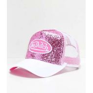 VON DUTCH ORIGINALS Von Dutch Pink & White Glitter Trucker Hat