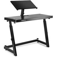 [아마존베스트]Vonyx DS20 DJ Desk Equipment Stand Laptop Stand Portable Mixer Height Adjustable Table Top Adjustable Feet Black
