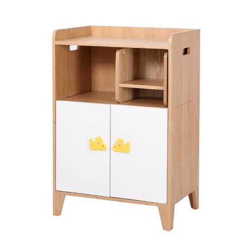  VOPRA solid wood multi-functional children integrated cabinet kids furniture with book shelf and kids stool cabinet with cartoon door handle