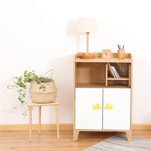  VOPRA solid wood multi-functional children integrated cabinet kids furniture with book shelf and kids stool cabinet with cartoon door handle