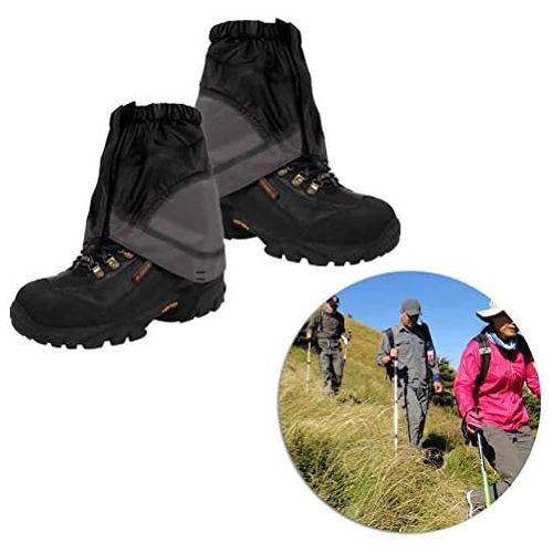  VORCOOL Outdoor Wasserdichte Gamaschen Lighweight Nylon Wanderschuh Gamaschen Sand Schlamm Pravention Gamaschen (Schwarz)