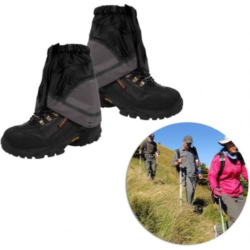  VORCOOL Outdoor Wasserdichte Gamaschen Lighweight Nylon Wanderschuh Gamaschen Sand Schlamm Pravention Gamaschen (Schwarz)