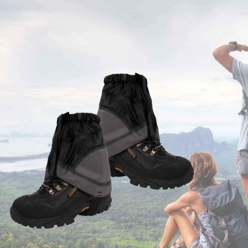  VORCOOL Outdoor Wasserdichte Gamaschen Lighweight Nylon Wanderschuh Gamaschen Sand Schlamm Pravention Gamaschen (Schwarz)