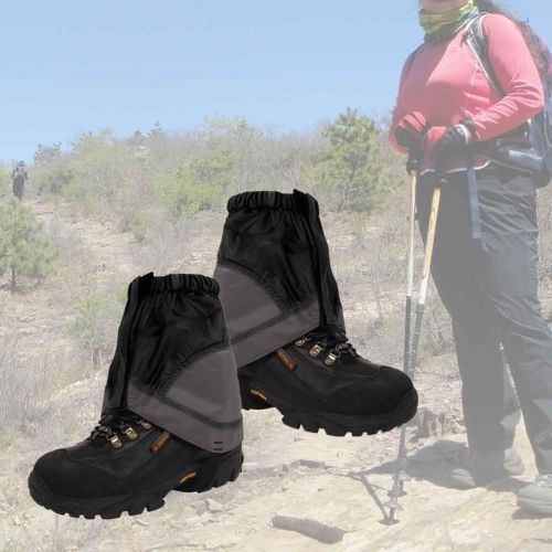  VORCOOL Outdoor Wasserdichte Gamaschen Lighweight Nylon Wanderschuh Gamaschen Sand Schlamm Pravention Gamaschen (Schwarz)