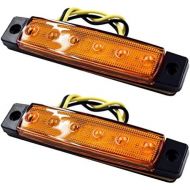 [아마존베스트]VORCOOL 6 LED 12V Trailer Trunk Tail Light Replacement Turn Signal Brake Marker (Yellow)