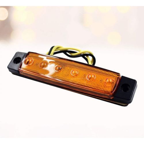  [아마존베스트]VORCOOL 6 LED 12V Trailer Trunk Tail Light Replacement Turn Signal Brake Marker (Yellow)