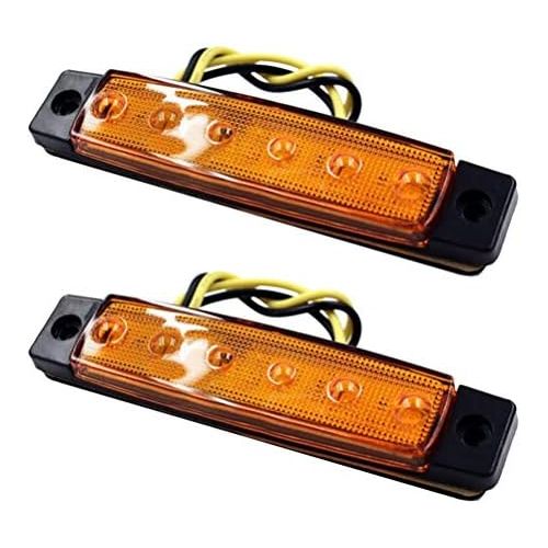  [아마존베스트]VORCOOL 6 LED 12V Trailer Trunk Tail Light Replacement Turn Signal Brake Marker (Yellow)