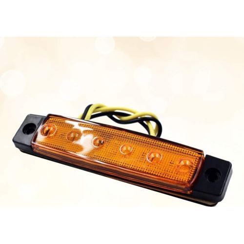  [아마존베스트]VORCOOL 6 LED 12V Trailer Trunk Tail Light Replacement Turn Signal Brake Marker (Yellow)