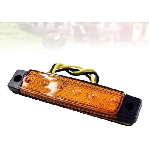  [아마존베스트]VORCOOL 6 LED 12V Trailer Trunk Tail Light Replacement Turn Signal Brake Marker (Yellow)