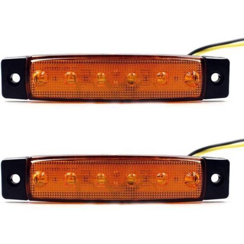  [아마존베스트]VORCOOL 6 LED 12V Trailer Trunk Tail Light Replacement Turn Signal Brake Marker (Yellow)