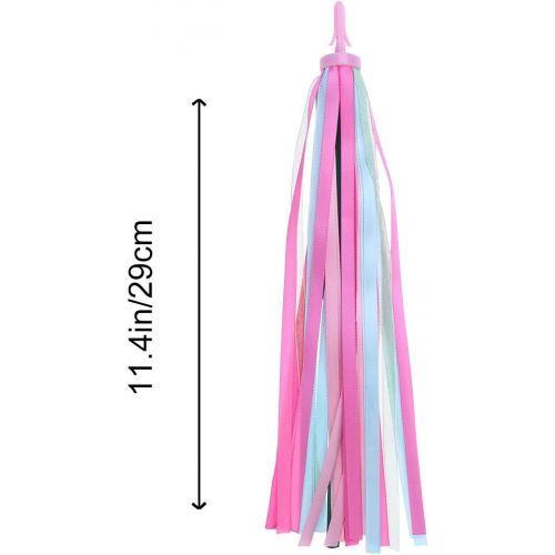  VORCOOL 1Pair Bike Handlebar Streamers Bicycle Grips Colorful Polyester Streamers Tassel Ribbons Children Baby Carrier Accessories