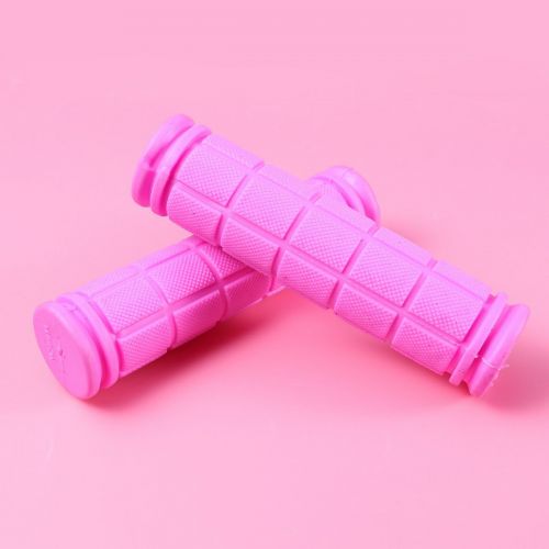  VORCOOL Bicycle Handlebar Grips,2pcs Soft BMX MTB Cycle Road Mountain Bicycle Scooter Bike Handle bar Rubber End Grip Boys and Girls Kids Bikes Childs Gift (Pink)