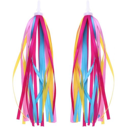  VORCOOL 1Pair Bike Handlebar Streamers Bicycle Grips Colorful Polyester Streamers Tassel Ribbons Children Baby Carrier Accessories