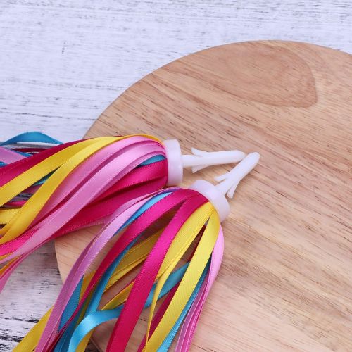  VORCOOL 1Pair Bike Handlebar Streamers Bicycle Grips Colorful Polyester Streamers Tassel Ribbons Children Baby Carrier Accessories