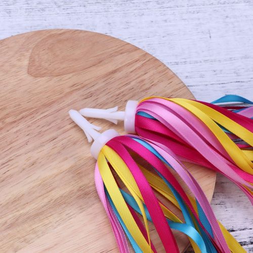  VORCOOL 1Pair Bike Handlebar Streamers Bicycle Grips Colorful Polyester Streamers Tassel Ribbons Children Baby Carrier Accessories