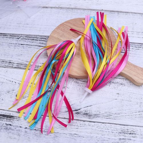  VORCOOL 1Pair Bike Handlebar Streamers Bicycle Grips Colorful Polyester Streamers Tassel Ribbons Children Baby Carrier Accessories