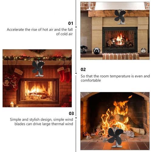  VORCOOL Heat Powered Stove Fan Fireplace Fan Wood Stove Fan Circulating Warm Air Saving Fuel Efficiently