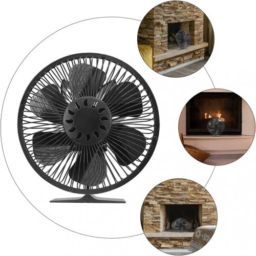  VORCOOL Fireplace Fan 6 Blades Heat Powered Stove Fan Heat Powered Fan Aluminium Alloy Stove Fan for Wood Log Burner Fireplace Circulating Warm Air Saving Fuel Efficiently