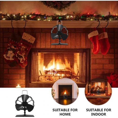  VORCOOL 3 Blades Wood Burning Stove Fireplace Fan Heat Powered Wood Stove Fan Friendly Friendly Fireplace Fan Mini Thermal Stove Top Fans