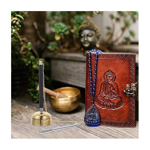 VOSAREA 1pc Telescopic Chime Church Handbell Yoga Accessories Temple Supply Lucky Dharma Bell Temple Dharma Ritual Utensil Yoga Bell Chimes Buddhist Tibet Indoor Stainless Steel