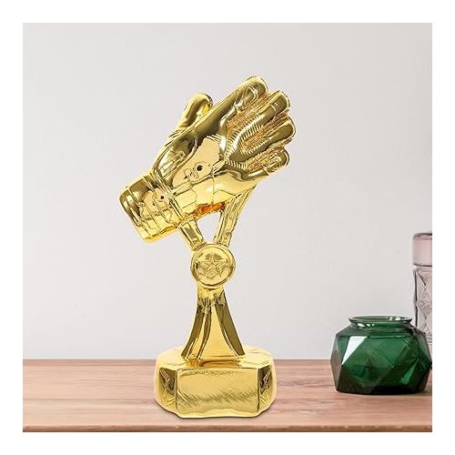  VOSAREA Glove Trophy Soccer Trophy Goalkeeper Gift Gloves Home Decor Goalkeeper Award Cup Football Competition Prize Delicate Trophy Decor Trophy for Soccer Baseball Decorations