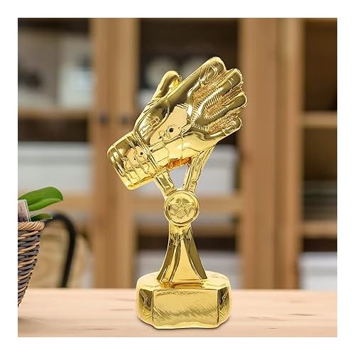  VOSAREA Glove Trophy Soccer Trophy Goalkeeper Gift Gloves Home Decor Goalkeeper Award Cup Football Competition Prize Delicate Trophy Decor Trophy for Soccer Baseball Decorations