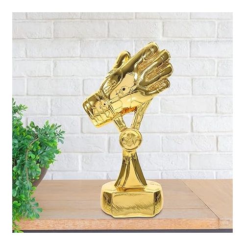  VOSAREA Glove Trophy Soccer Trophy Goalkeeper Gift Gloves Home Decor Goalkeeper Award Cup Football Competition Prize Delicate Trophy Decor Trophy for Soccer Baseball Decorations