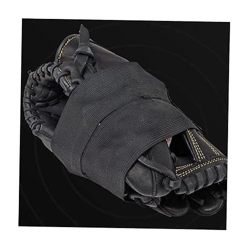  10 Pcs Baseball Glove Strap Softball Glove Fixing Wrap Glove Straps Youth Baseball Glove Big Gloves Wrap Band Black Gloves Catcher Glove Wrap for Baseball Polyester High Elasticity