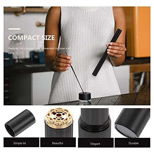  인센스스틱 VOSAREA Incense Storage Tube Line Incense Canister Sticks Incense Burner Box Spice Box Round Incense Holder Box Black