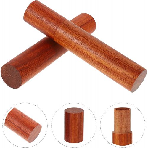  인센스스틱 VOSAREA 2pcs Decorative Incense Tube Holder Wooden Incense Stick Container Barrel Incense Burner Box Sample Tube 11. 6X2. 1cm Brown