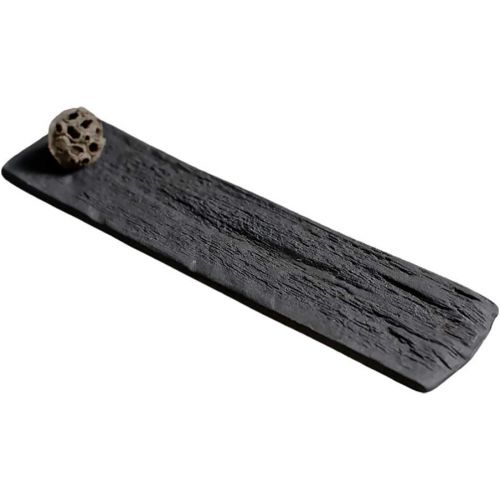  인센스스틱 VOSAREA Incense Stick Holder Burner Japanese Style Ceramic Joss- Stick Censer Lotus Backflow Incense Strick Burner Ash Catcher for Buddhist Altar Supplies Black