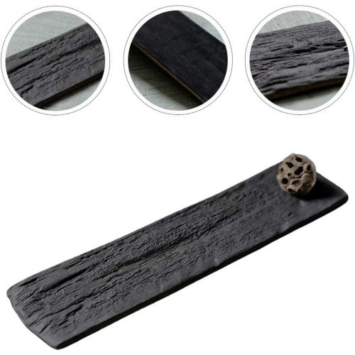  인센스스틱 VOSAREA Incense Stick Holder Burner Japanese Style Ceramic Joss- Stick Censer Lotus Backflow Incense Strick Burner Ash Catcher for Buddhist Altar Supplies Black