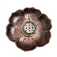 인센스스틱 VOSAREA Incense Holder Burner Lotus Flower Incense Ash Catcher Tray Metal Incense Burner Plate Dish (Purple Bronze)
