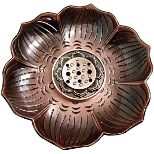  인센스스틱 VOSAREA Incense Holder Burner Lotus Flower Incense Ash Catcher Tray Metal Incense Burner Plate Dish (Purple Bronze)