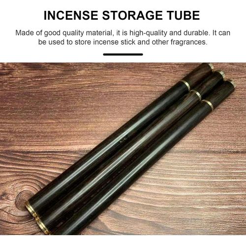  인센스스틱 VOSAREA Incense Holder Wood Incense Tube Incense Stick Burner Fragrant Stick Container Tea Storage Barrel with Lid for Buddhist Home Kitchen Fragrance Black