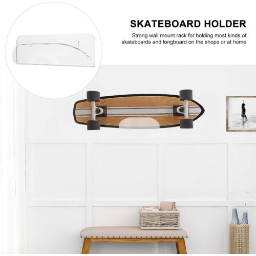  VOSAREA Skateboard Wall Mount Hanger Acrylic Skateboard Display Stand Bracket Storage Rack for Home Shop