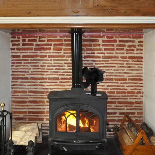  VOSAREA Stove Fan Wood Burning Stove Fireplace Fan Silent Motors Heat Powered Circulates Warm for Wood Burner Fireplace Home