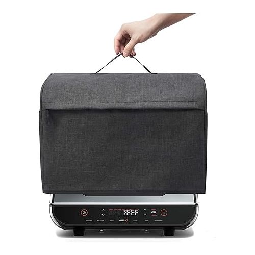  Dust Cover with Pockets for Ninja FG551 Foodi Smart XL 6-in-1 Indoor Grill, Machine Washable, Black (Cover Only)