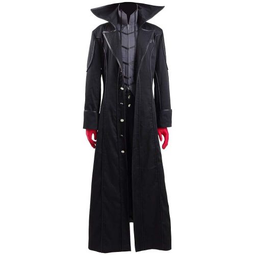  할로윈 용품VOSTE P5 Akira Kurusu Cosplay Costume Joker Outfit Halloween Long Jacket Full Set