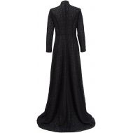 VOSTE Cersei Costume Halloween Cosplay Party Show Queen Black Long Dress for Women